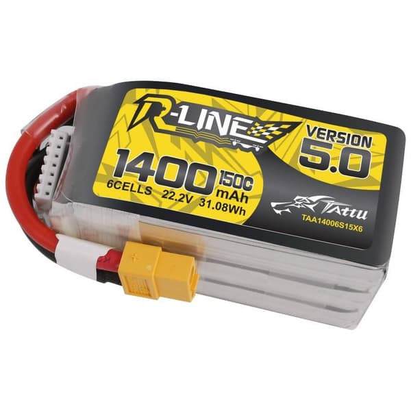 Batteri Tattu R-Line 5.0 1400mAh 22.2V 150C 6S1P XT60