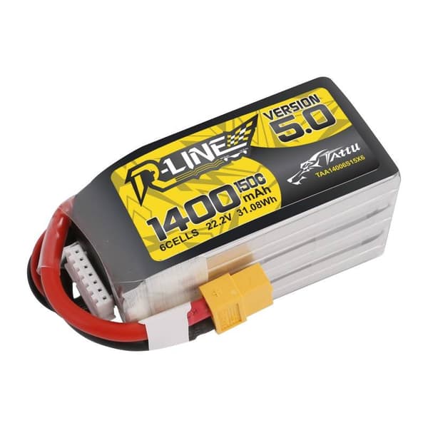 Batteri Tattu R-Line 5.0 1400mAh 22.2V 150C 6S1P XT60