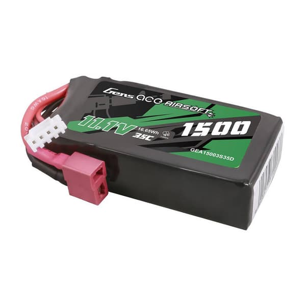 Gens ace 35C 1500mAh 3S1P 11,1V Airsoft Gun Lipo-batteri med T-plugg