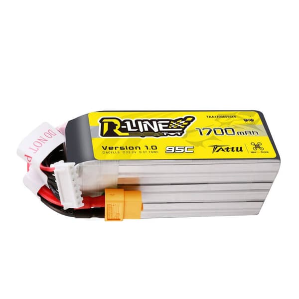 Tattu R-Line 22,2V 1700mAh 6S 95C Lipo-batteri med XT60-kontakt