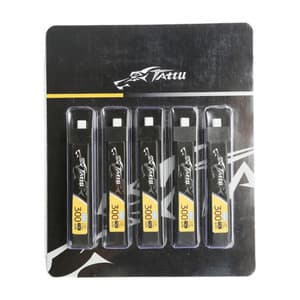 Tattu LiPo 300mAh 3.8V 75C 1S1P HV BT2.0.5 batteri (5 stk)