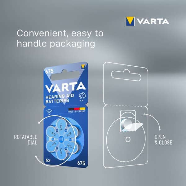 Hearing Aid Batteries 675 - 6 pack