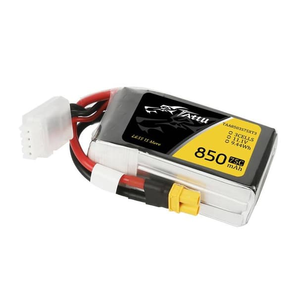 Tattu 850mAh 11,1V 75C 3S1P batterikontakt XT30