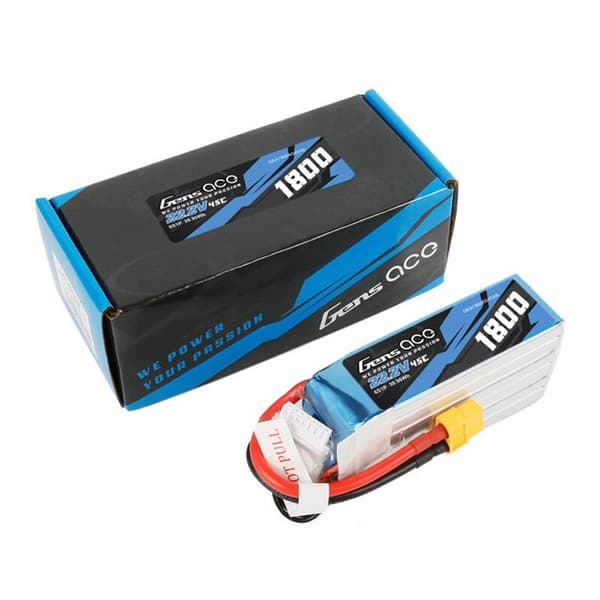 Gens ace 1800mAh 22,2V 45C 6S1P Lipo batteripakke