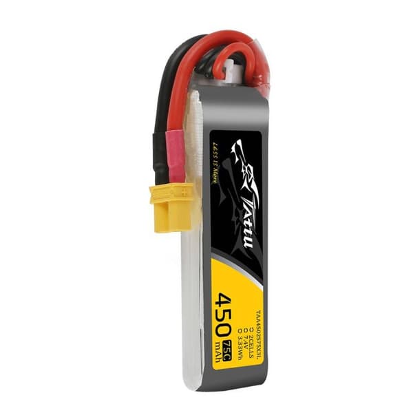 Batteri Tattu 450mAh 7,4V 75C 2S1P Lang XT30