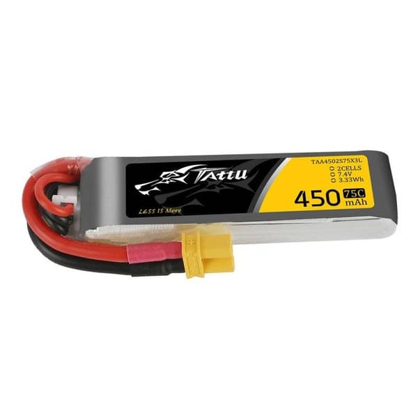 Batteri Tattu 450mAh 7,4V 75C 2S1P Lang XT30