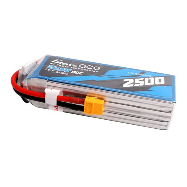 Gens ace 2500mAh 22,2V 80C 6S1P Lipo batteripakke med XT60 plugg