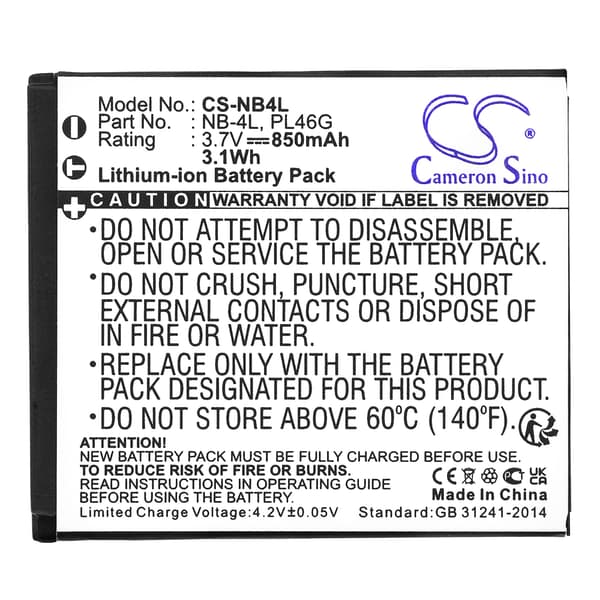 Kameraadapter NB-4L for Canon Digital IXUS 100 IS / PowerShot TX1