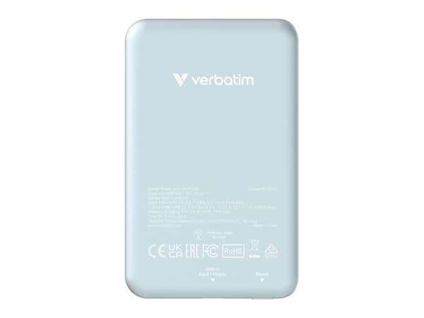 Powerbank - VERBATIM - Magnetisk Ws Powerbank 5000 - 5000 mAh - USB Type-C - Trådlös laddning
