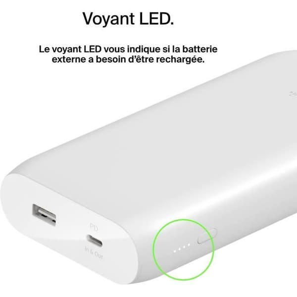 BELKIN - batteri - Power Bank 20 000MAH 30W vit