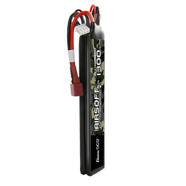 Gens ace 25C 1300mAh 2S1P 7,4V Sadel Airsoft Gun Lipo-batteri med T-plugg