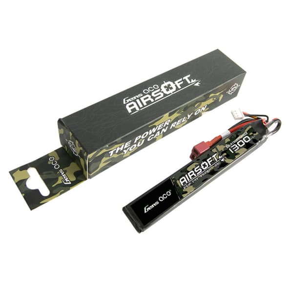 Gens ace 25C 1300mAh 2S1P 7,4V Sadel Airsoft Gun Lipo-batteri med T-plugg