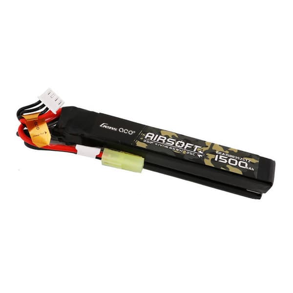 Gens ace 25C 1500mAh 3S1P 11.1V Nunchuck 2X Airsoft Gun Lipo-batteri med T-kontakt