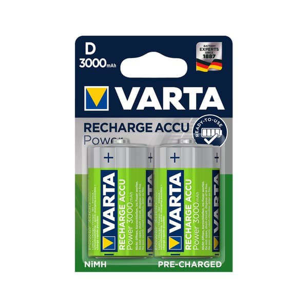 VARTA R20 NiMh batteri 3000mAh 2 stk/blister.