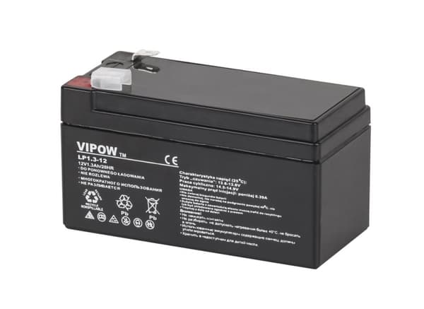 VIPOW Gel Batteri 12V 1,3Ah