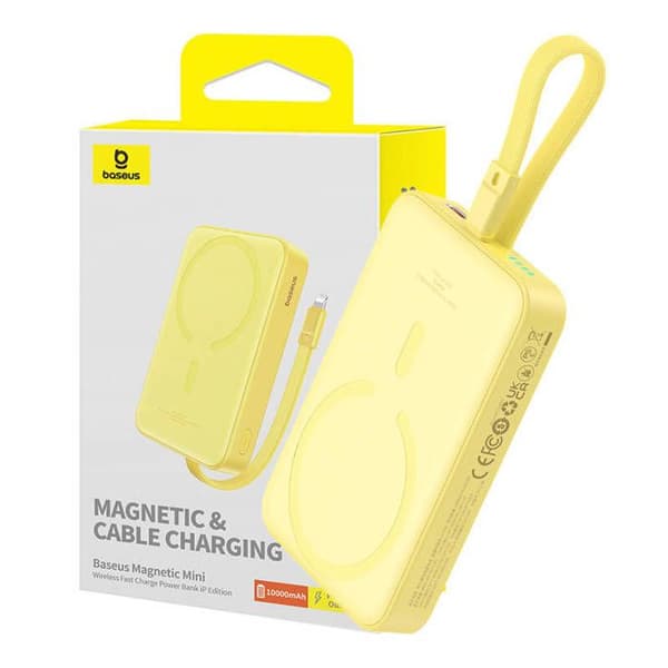 Baseus - Magnetic External Battery Mini (P10022109Y23-00) - MagSafe, USB-C, 10000mAh, 20W - Gul