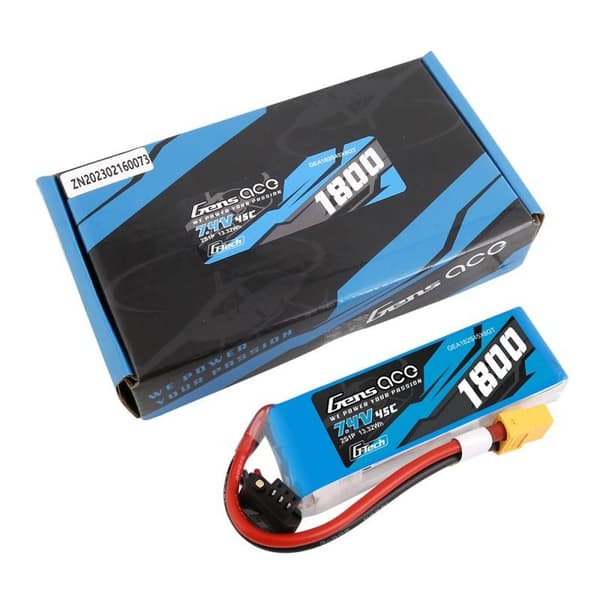 GensAce G-Tech LiPo 1800mAh 7,4V 45C 2S1P XT60-batteri