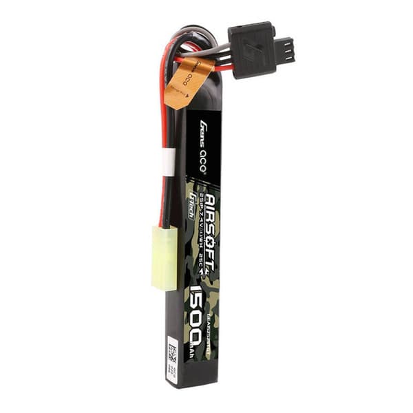 Gens ace G-Tech 25C 1500mAh 2S1P 7.4V Airsoft Gun Lipo-batteri med mini Tamiya-plugg