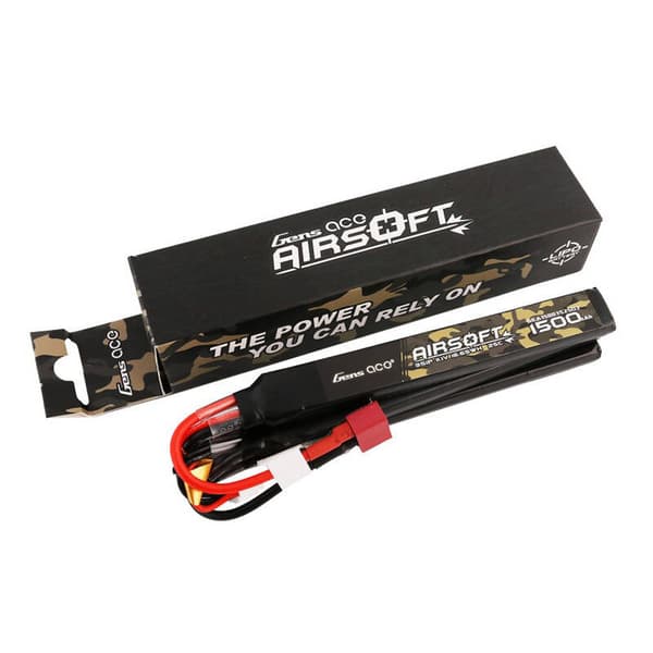 Gens ace 25C 1500mAh 3S1P 11.1V Nunchuck 3X Airsoft Gun Lipo-batteri med T-stik