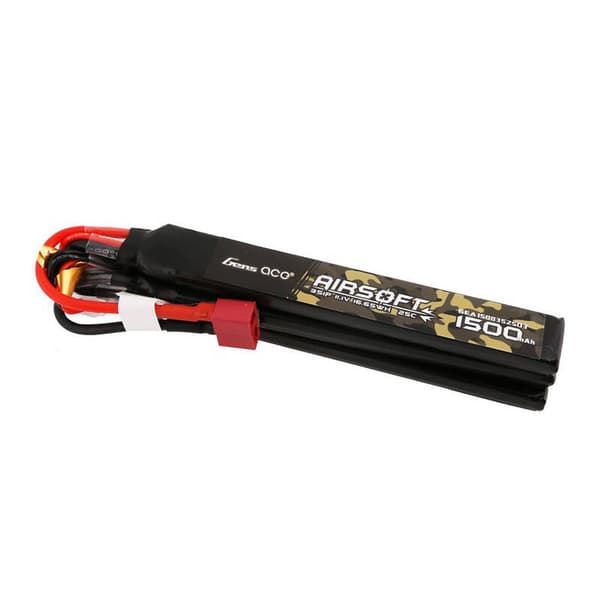 Gens ace 25C 1500mAh 3S1P 11.1V Nunchuck 3X Airsoft Gun Lipo-batteri med T-stik