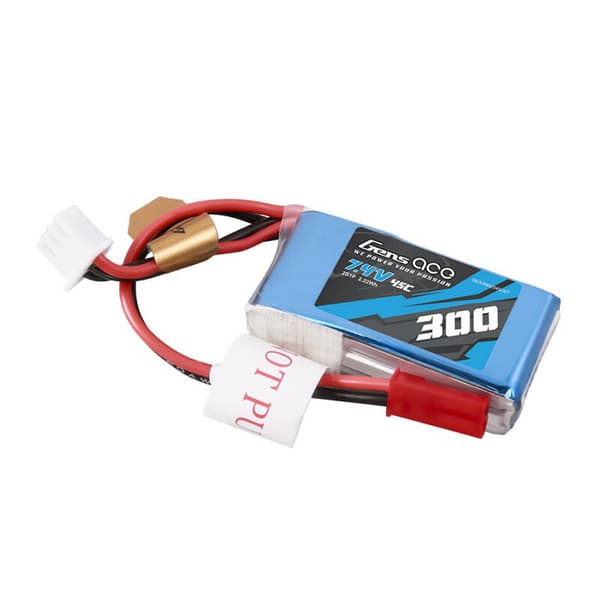 Gens ace 300mAh 7,4V 45C 2S1P Lipo-batteripakke med JST-SYP-plugg