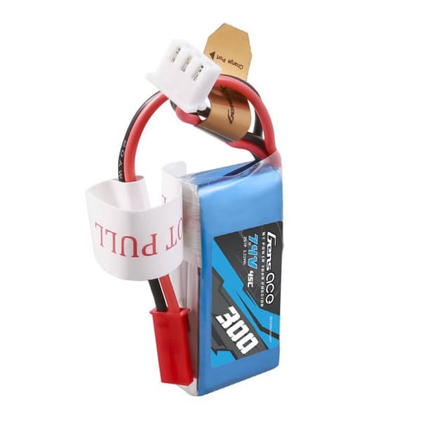 Gens ace 300mAh 7,4V 45C 2S1P Lipo-batteripakke med JST-SYP-plugg