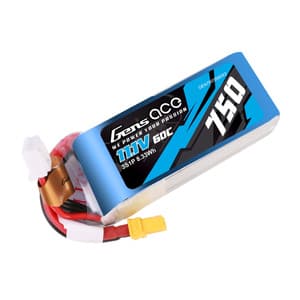 Gens Ace 750mAH 11.1V 60C 3S1P Lipo batteri med XT30 stik