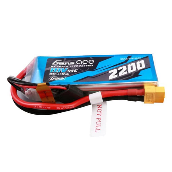 Gens Ace G-Tech 2200mAh 11,1V 45C 3S1P batteri med XT60-plugg