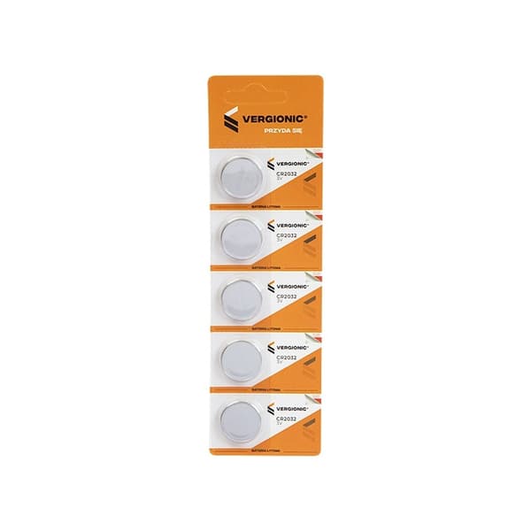 Vergionic CR2032 Litiumbatterier – 5-pack för långvarig prestanda