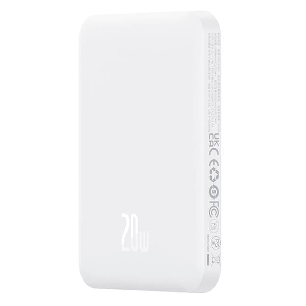 Baseus - P10022107223-00 - Magnetisk powerbank mini powerbank 5000mAh 20W (vit)