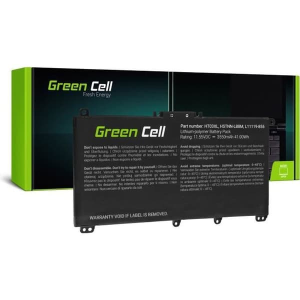 Batteri - Green Cell - HT03XL - 4400 mAh - Litiumjon - Kompatibel HP 250 G7 255 G7