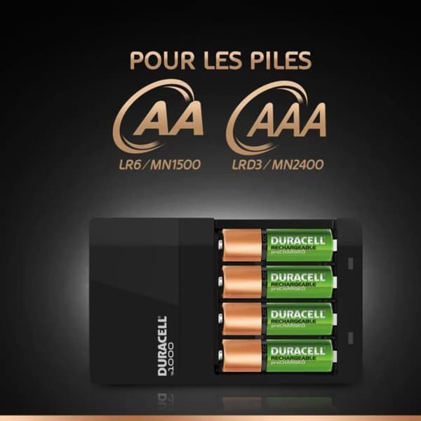 Duracell batteriladdare 4H laddare för 4 AA/AAA batterier
