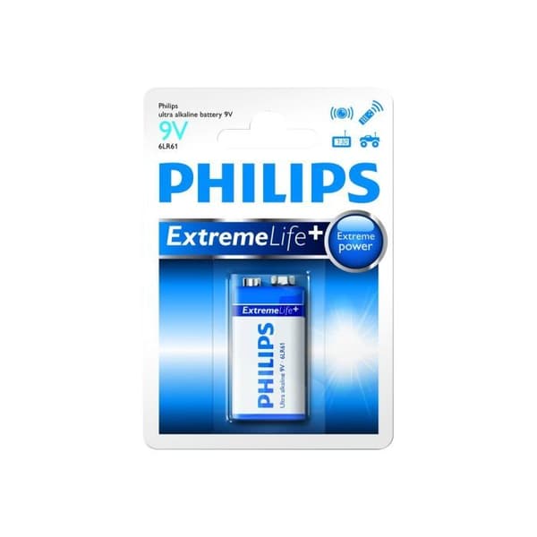 PHILIPS Batterier 6LR61 Ultra Alkaline - 9 V