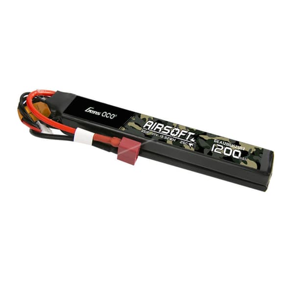 Gens Ace 25C 1200mAh 3S1P 11.1V Sadel Airsoft Gun Lipo-batteri med T-plugg