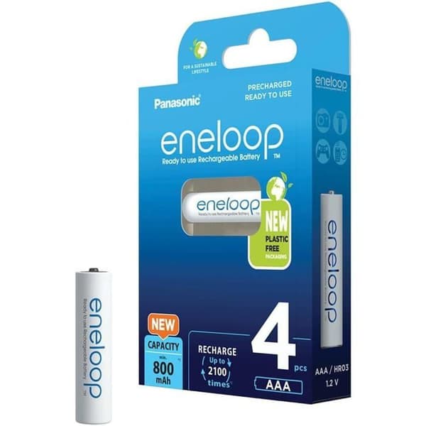 Panasonic laddningsbart batteri ENELOOP AAA X4 UPPLDDNINGSBARA BATTERIER 800 MAH