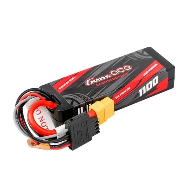 Lipo Gens ace G-Tech 1100mAh 11,1V 3S1P 60C GRP-76 Hardcase-batteri med XT60-plugg