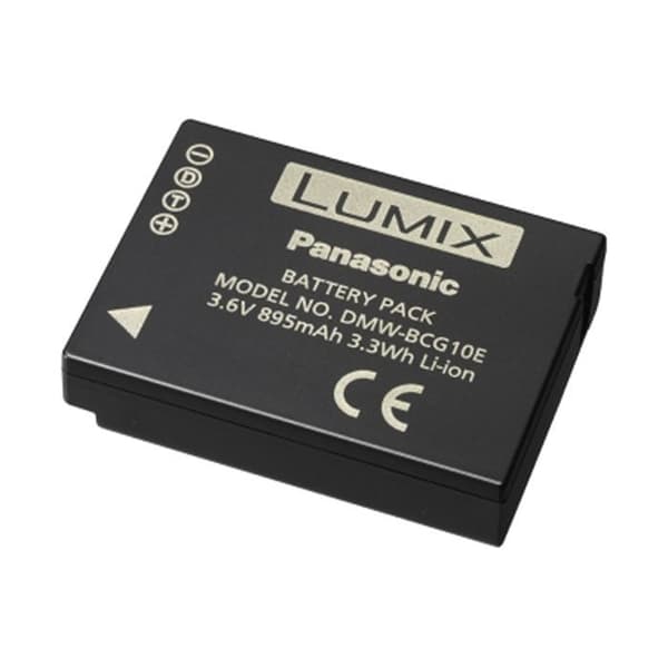 Panasonic Lumix DMW-BCG10E | Uppladdningsbart batteri 3,6V, 895mAh (min), 3,3Wh – svart, hög kapacitet, lång livslängd