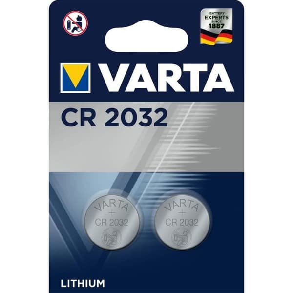 VARTA Paket med 2 st CR2032 3V litium elektroniska batterier