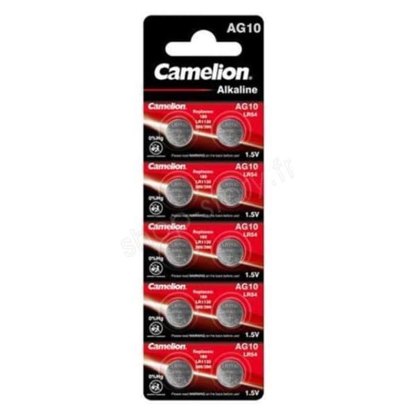 SHOP-STORY - CAMAG10: Paket med 10 Camelion Alkaline Batterier AG10 / LR54 / LR1130 / 389 / 1,5V