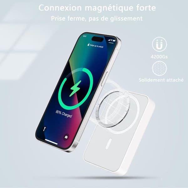 Batteri Extern För Magsafe Trådlös - Kompatibel Med Iphone 16 15 14 13 12 Serien Och Samsung Magnetisk Power Bank 10000Mah I