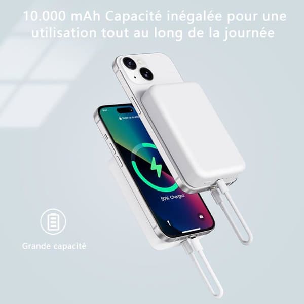 Batteri Extern För Magsafe Trådlös - Kompatibel Med Iphone 16 15 14 13 12 Serien Och Samsung Magnetisk Power Bank 10000Mah I