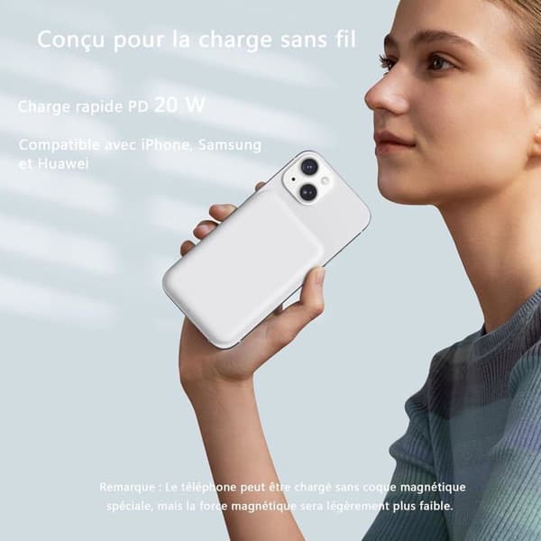 Batteri Extern För Magsafe Trådlös - Kompatibel Med Iphone 16 15 14 13 12 Serien Och Samsung Magnetisk Power Bank 10000Mah I
