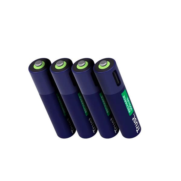 25671 Pack med 4 uppladdningsbara USB-C-batterier Trust typ AAA - 500 mAh - Laddningskabel inkluderad (LR03)