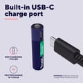 Miniatyrbild 2 av 6: 25671 Pack med 4 uppladdningsbara USB-C-batterier Trust typ AAA - 500 mAh - Laddningskabel inkluderad (LR03)