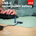 Miniatyrbild 4 av 6: 25585 Pack med 2 uppladdningsbara USB-C Trust AAA-batterier - 500mAh (LR03)