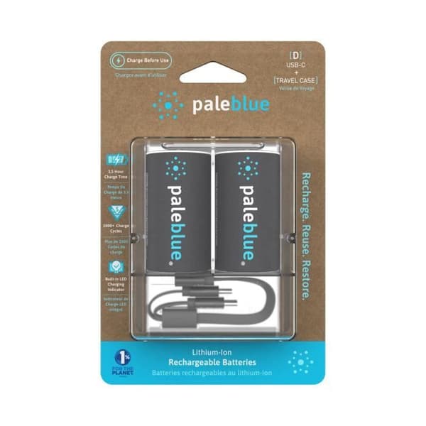 USB-C L-additions Laddningsbara Batterier PALEBLUE D LR20 HR20