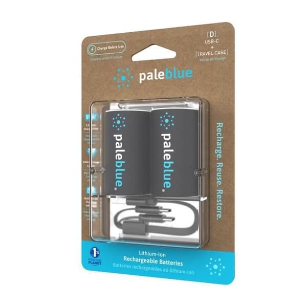 USB-C L-additions Laddningsbara Batterier PALEBLUE D LR20 HR20