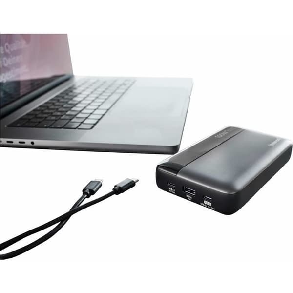 Intenso Powerbank HE20000 Extern Batteri med Power Delivery 100 W, 20 000 mAh, GråSvart