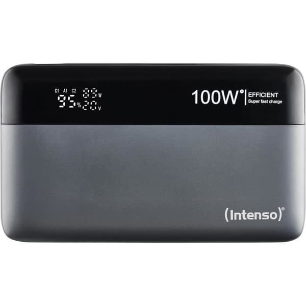 Intenso Powerbank HE20000 Extern Batteri med Power Delivery 100 W, 20 000 mAh, GråSvart