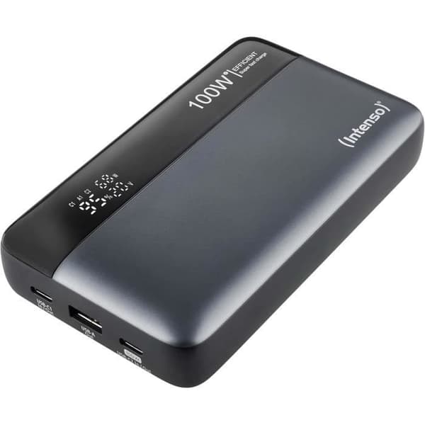 Intenso Powerbank HE20000 Extern Batteri med Power Delivery 100 W, 20 000 mAh, GråSvart